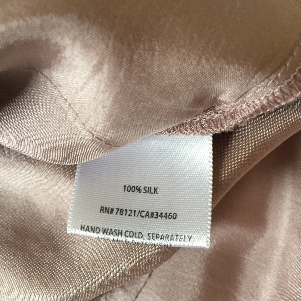 Eileen Fisher Nude Pink Color Silk Blouse Petite - Picture 4 of 5